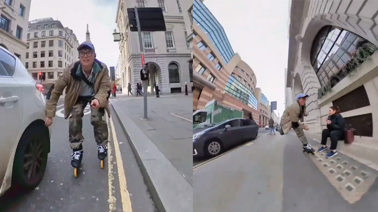 Άνδρας κινηματογραφεί το ατύχημά του 