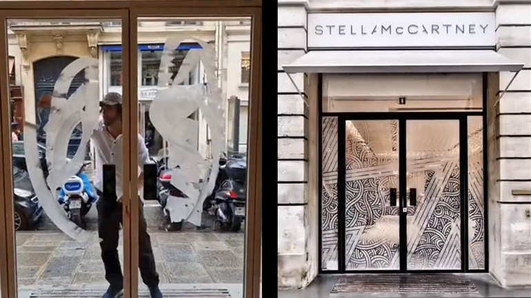 Καλλιτέχνης ζωγραφίζει ένα σχέδιο με τα δάχτυλά του