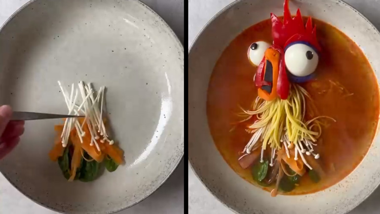 Kαλλιτεχνική γαρνιτούρα σε πιάτο 