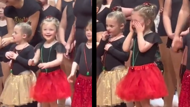 Κορίτσι δακρύζει στη σκηνή