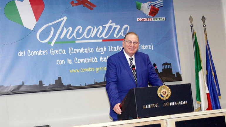 Η Επιτροπή Ιταλών Εξωτερικού στην Ελλάδα με Πρόεδρο τον Ελληνοϊταλό συγγραφέα, Costantino Salis, σε μια επιτυχημένη εκδήλωση για την ιταλική κοινότητα