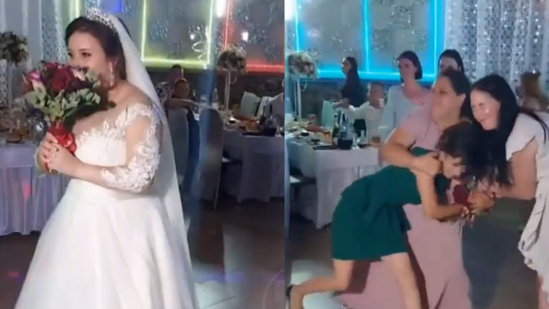 Μάχη για την ανθοδέσμη της νύφης