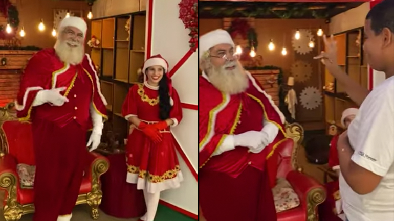 Κωφό αγόρι μιλάει με τον Άι Βασίλη