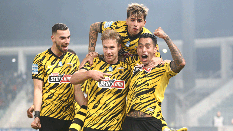 «Kιτρινόμαυρο» πάρτι στο Πανθεσσαλικό, 4-0 η ΑΕΚ τον Βόλο