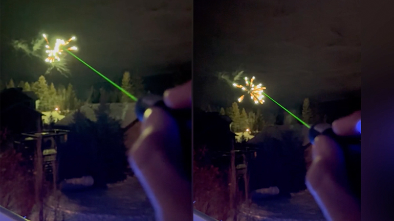 Έκρηξη πυροτεχνημάτων με λέιζερ Έκρηξη πυροτεχνημάτων με λέιζερ