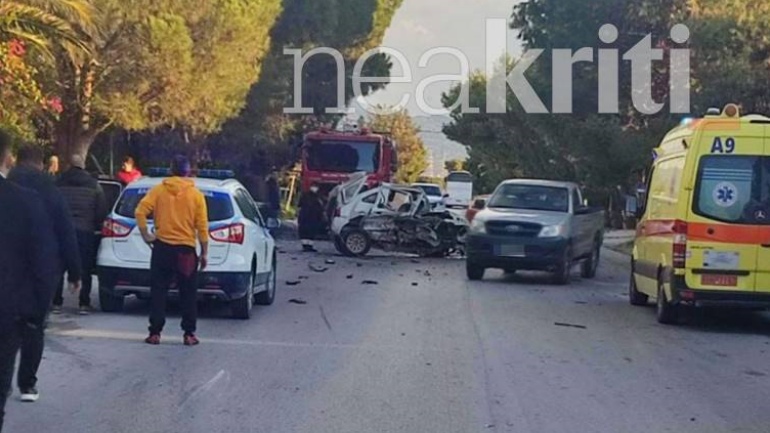 Τροχαίο ατύχημα με ανατροπή αυτοκινήτου στην Ιεράπετρα – Άγιο είχε ο οδηγός του οχήματος και ένας πεζός