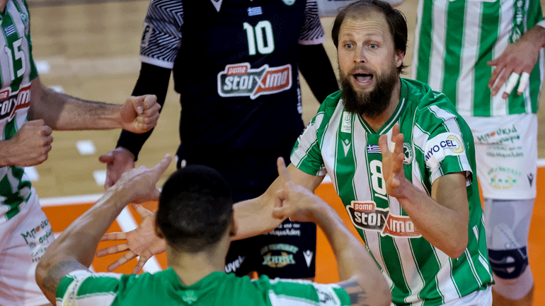 Ο Παναθηναϊκός κατέκτησε το τρόπαιο το Σούπερ Καπ του βόλεϊ, 3-1 τον ΠΑΟΚ