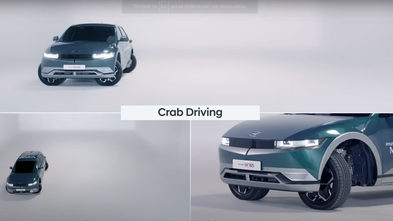 Hyundai Ioniq 5: Με λειτουργία «καβουριού» και τροχούς που στρίβουν 90 μοίρες