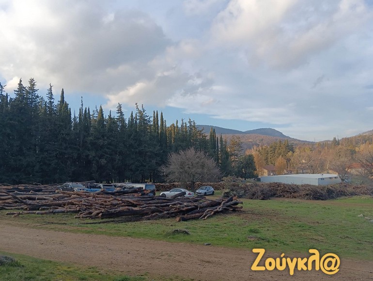 Ο χώρος που χρησιμοποιήθηκε για το παρκάρισμα των βαν.