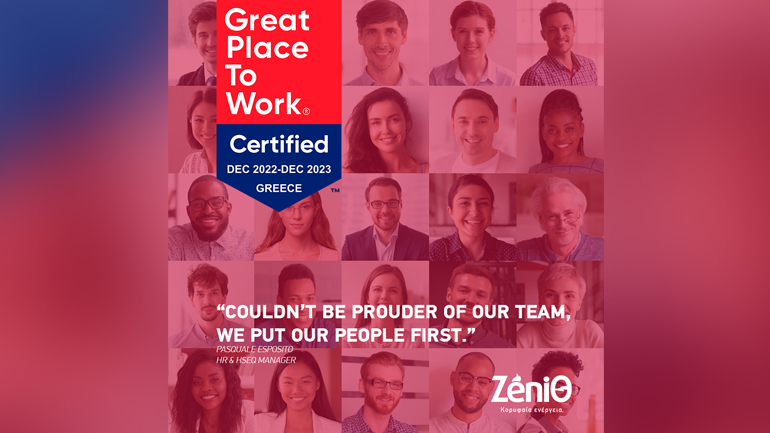 H ΖeniΘ διακρίθηκε ως κορυφαίο περιβάλλον εργασίας