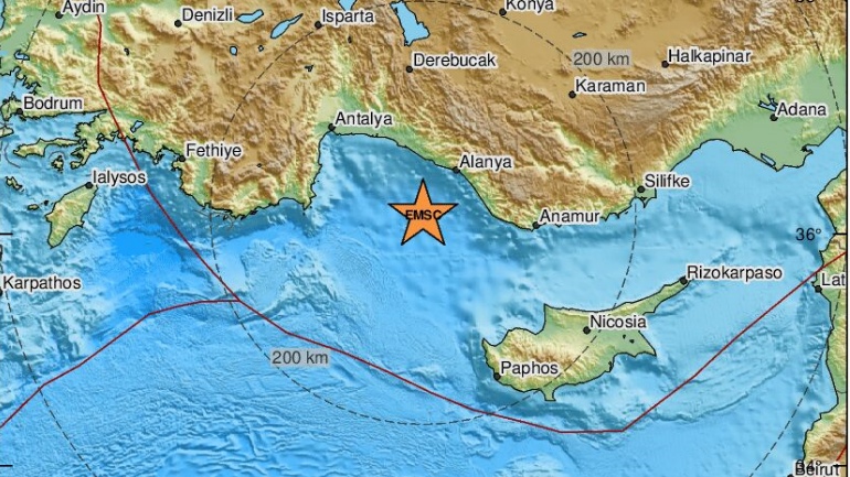 Σεισμός 4 ρίχτερ νότια της Τουρκίας