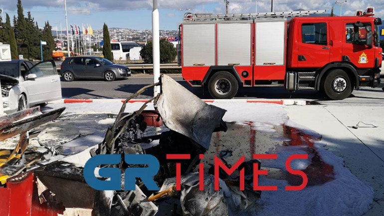 Θεσσαλονίκη: ΙΧ προσέκρουσε αντλία καυσίμων – Μεγάλη κινητοποίηση της Πυροσβεστικής