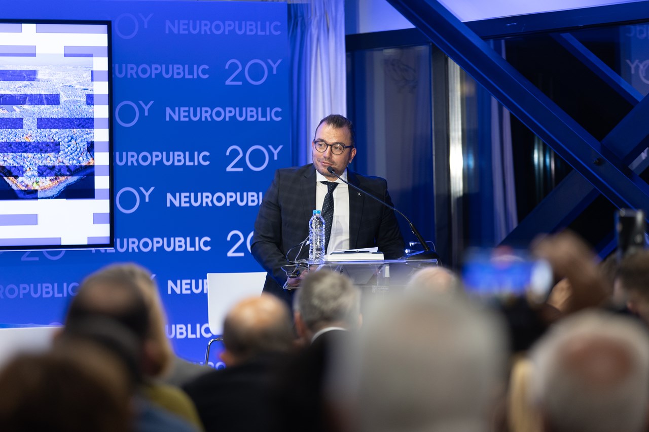 Στιγμιότυπο από την ομιλία του Ιωάννη Μαυρουδή, ιδρυτικό στέλεχος & μέτοχος της NEUROPUBLIC.