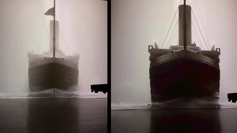 Πλοίο κατευθύνεται προς τον θεατή