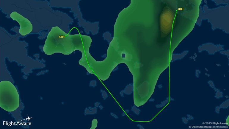 Χίος: Αλλαγή πορείας αεροσκάφους της γραμμής λόγω της καταιγίδας