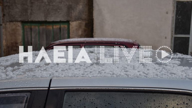 Πύργος: Πρωινή χαλαζόπτωση έντυσε την πόλη στα “λευκά”