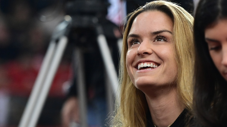 Και η Μαρία Σάκκαρη πήγε στο ΣΕΦ για να παρακολουθήσει τον αγώνα του Ολυμπιακού με την Αναντολού Εφές