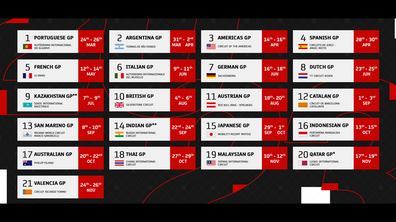 Το ημερολόγιο των MotoGP για το 2023