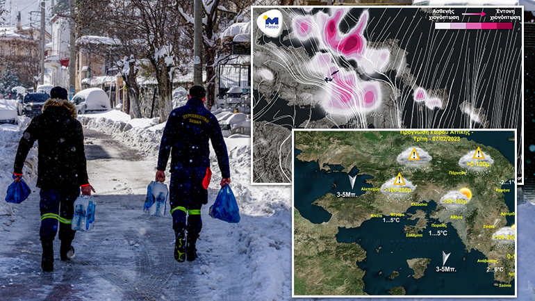 Θα συνεχιστούν οι χιονοπτώσεις και το βράδυ της Δευτέρας