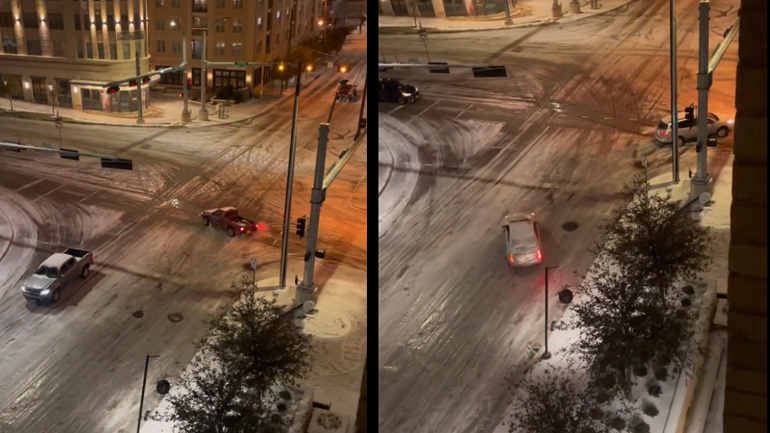 Η πιο επικίνδυνη διασταύρωση στο Ντάλας όταν χιονίζει