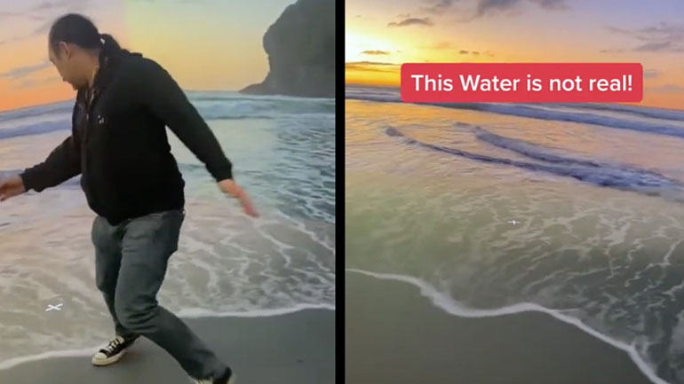 Παραλία σε στούντιο κινηματογράφησης