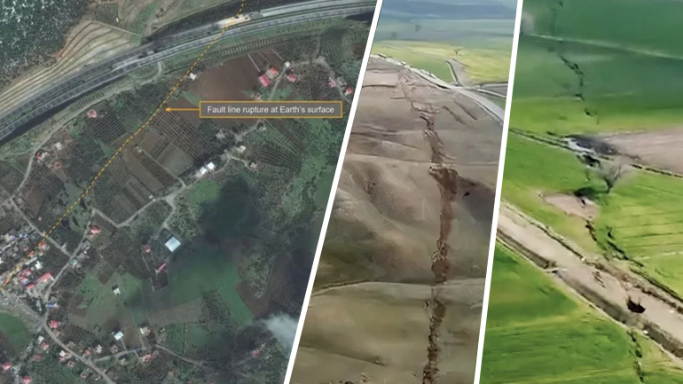 Η επιφανειακή διάρρηξη του ρήγματος στο Καχραμανμαράς