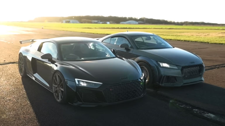 Audi Drag Race: Πυροβόλο TT RS με 1.000 άλογα εναντίον ντοπαρισμένου R8 1.100 ίππων