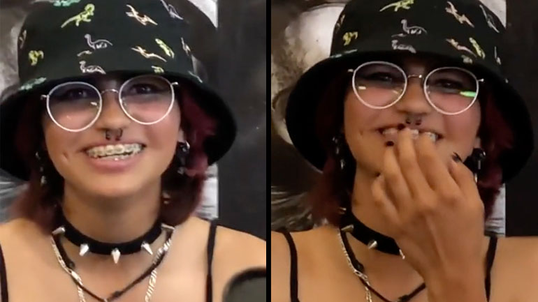 Αστεία καρικατούρα νεαρής κοπέλας