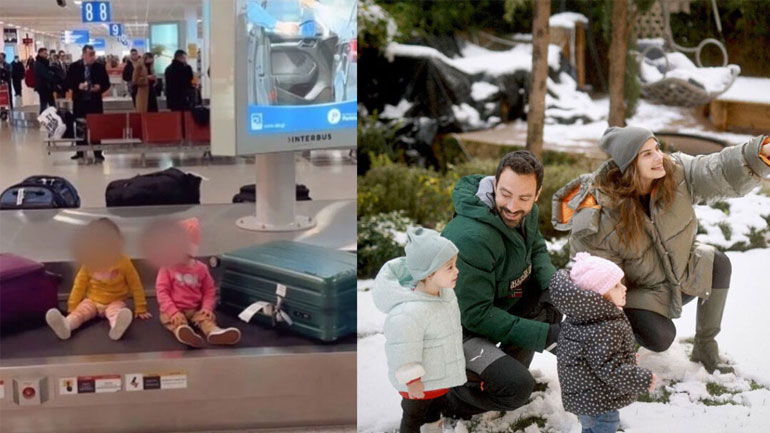 Θύελλα αντιδράσεων για το βίντεο της Χριστίνας Μπόμπα  με τα παιδιά της στον ιμάντα αποσκευών