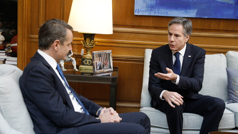 Ο διάλογος Μητσοτάκη – Μπλίνκεν μπροστά στις κάμερες