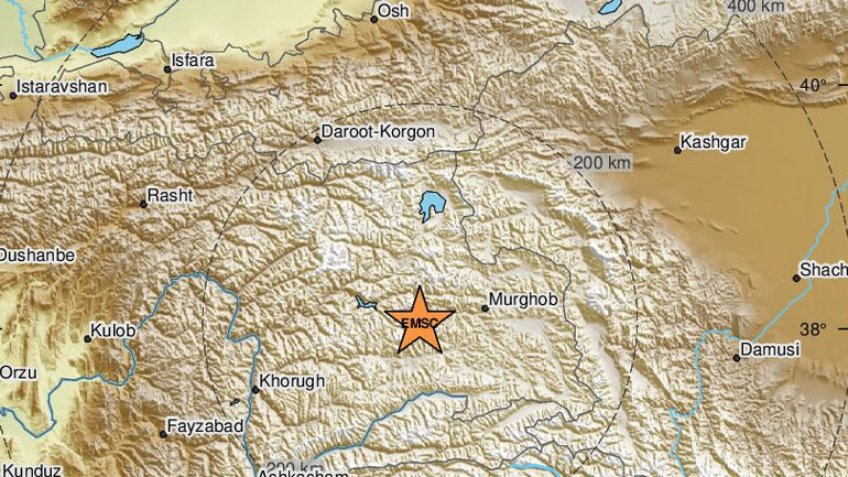 Ισχυρή σεισμική δόνηση 6,8 Ρίχτερ στα σύνορα του ανατολικού Τατζικιστάν με την Κίνα