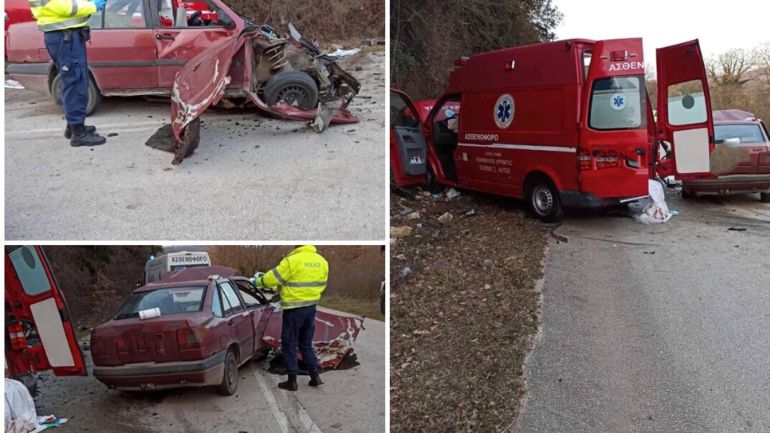 Γιάννενα: Δυο νεκροί σε σύγκρουση Ι.Χ. με ασθενοφόρο
