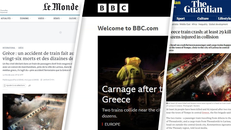 Τον γύρο του κόσμου έκανε η είδηση της τραγωδίας στην Κοιλάδα των Τεμπών Τον γύρο του κόσμου έκανε η είδηση της τραγωδίας στην Κοιλάδα των Τεμπών