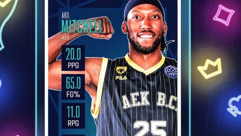 Βasketball Champions League: MVP του Φεβρουαρίου ο Ακίλ Μίτσελ της ΑΕΚ