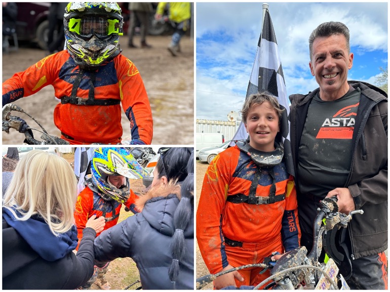 Πανηγυρισμοί με φίλους και τον πατέρα Παναγιώτη Τρακαδά, που αγωνίστηκε και αυτός!