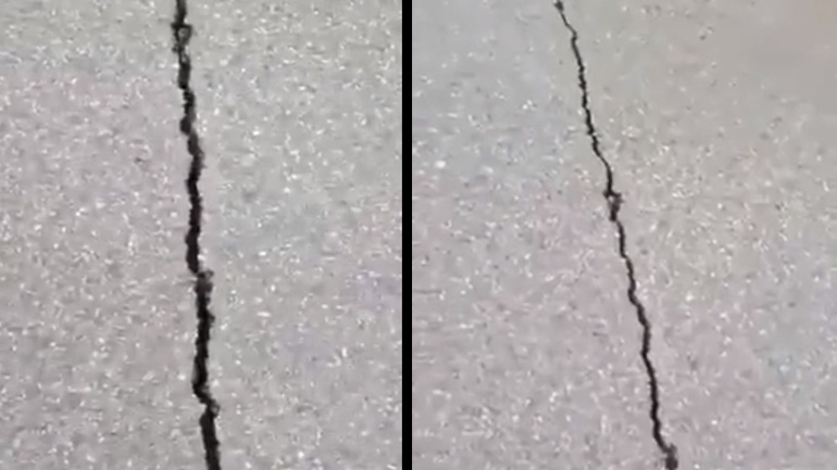 Ρήγμα ανοίγει κατά τη διάρκεια μετασεισμού στην Τουρκία