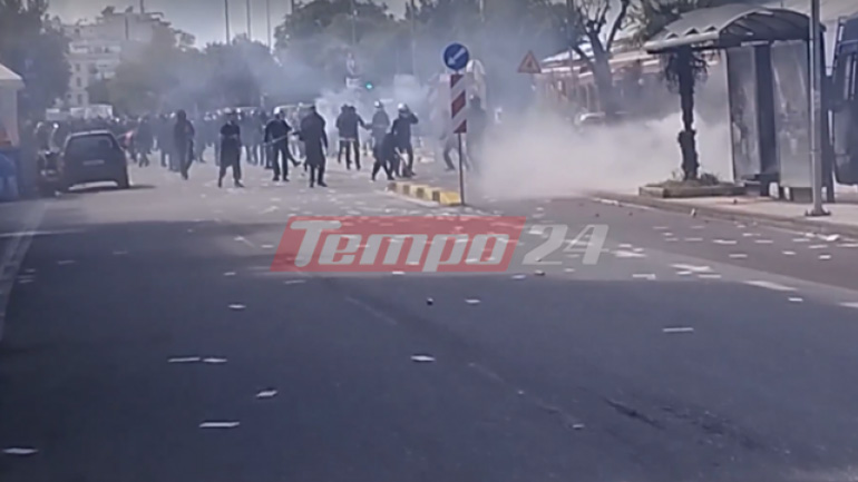 Πάτρα: Επεισόδια στην πορεία για τα Τέμπη