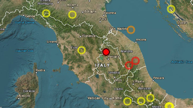 Σεισμός 4,4 Ρίχτερ στην κεντρική Ιταλία