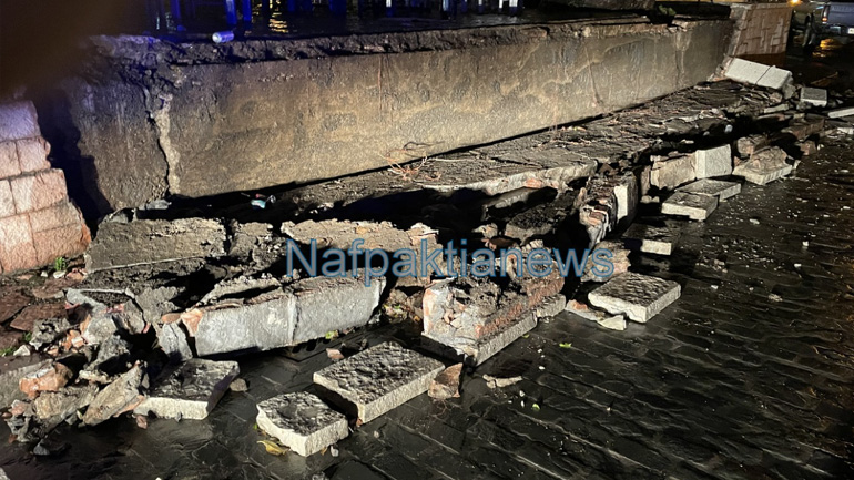 Η κακοκαιρία «χτύπησε» τη Ναύπακτο τα ξημερώματα