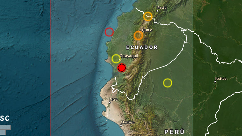 Σεισμική δόνηση 6,7 Ρίχτερ στις ακτές του Ισημερινού