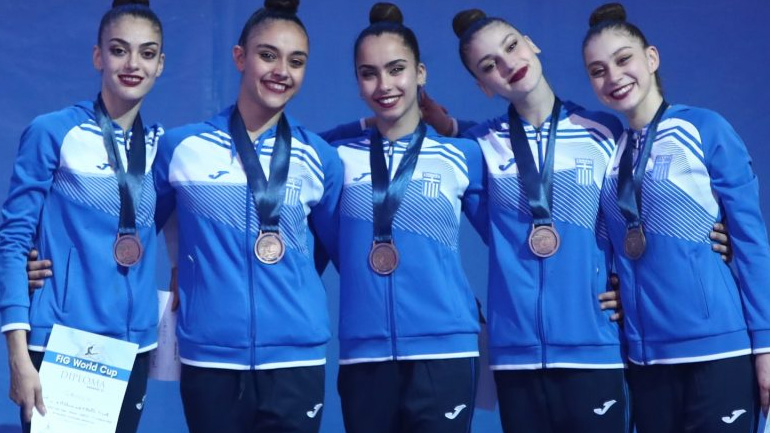 Χάλκινο μετάλλιο για την Εθνική Ανσάμπλ στις κορδέλες / μπάλες στο φινάλε του Παγκοσμίου Κυπέλλου Ρυθμικής Γυμναστικής!