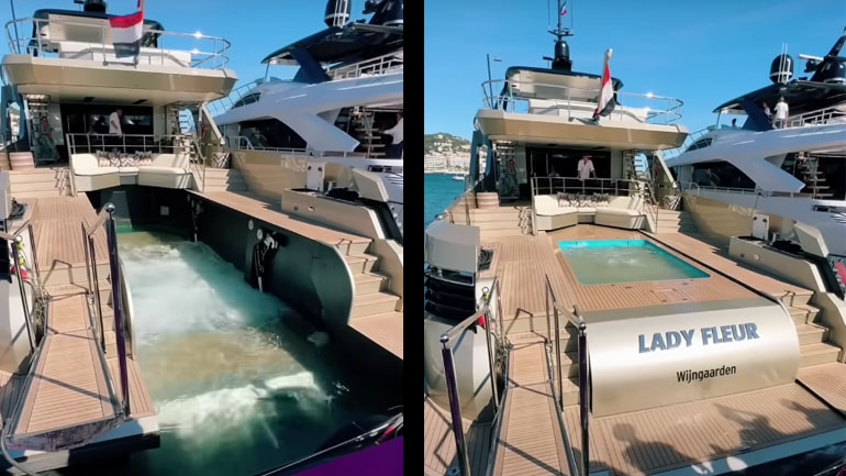 Γέμισμα της πισίνας στο γιοτ