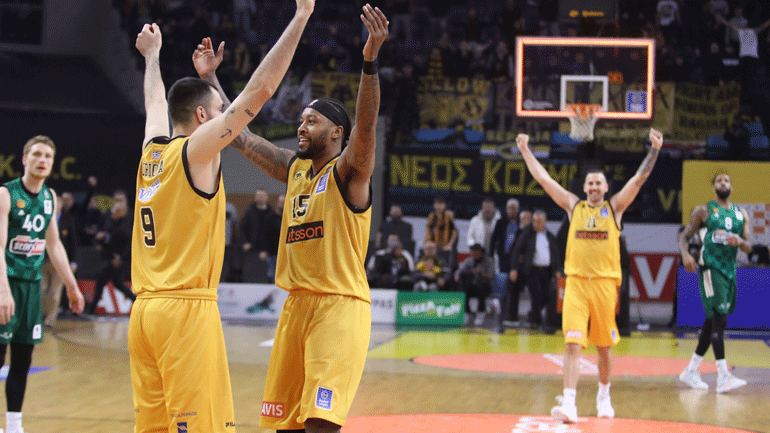 Basket League: Μεγάλη νίκη για την ΑΕΚ, 77-73 τον Παναθηναϊκό