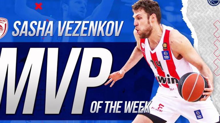 Basket League: Τέταρτο βραβείο MVP of the Week για τον Βεζένκοφ