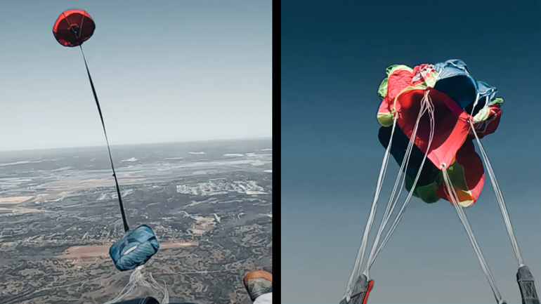 Αλεξίπτωτο ανοίγει σε αργή κίνηση