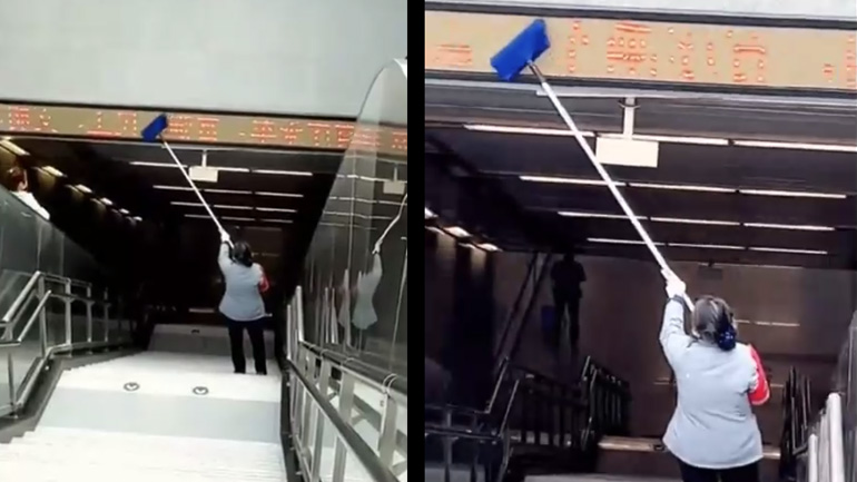 Καθαρίζοντας μια φωτεινή επιγραφή 