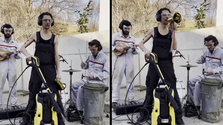 Συνθέτοντας μουσική techno στον κήπο