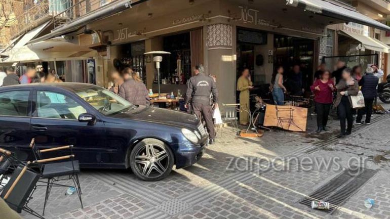 Χανιά: Αυτοκίνητο «καρφώθηκε» σε καφετέρια – Δυο τραυματίες
