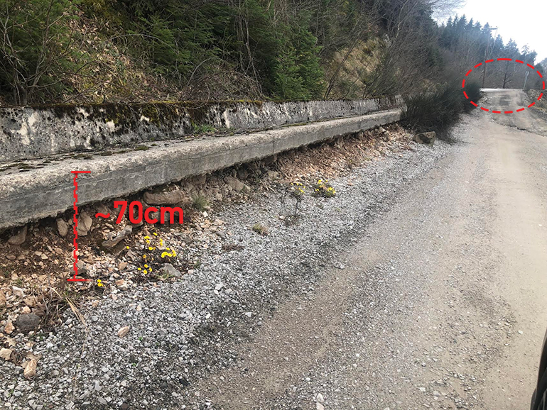 Εδω υπάρχει μια μεγάλη καθίζηση. Ποιος θα την επισκευάσει;  