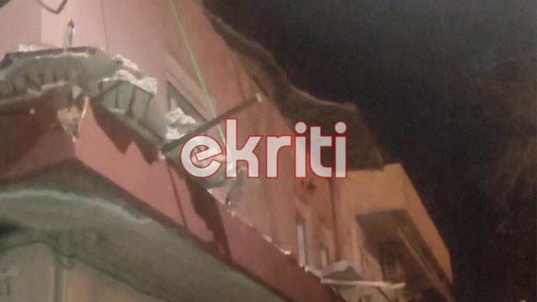 Εικόνες σοκ από την καταστροφή μπαλκονιού στο Ηράκλειο μετά από έκρηξη!